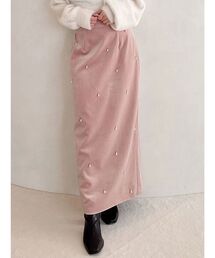 MERCURYDUO | ビジュードロップパール ナロー タイトスリットスカート(スカート)