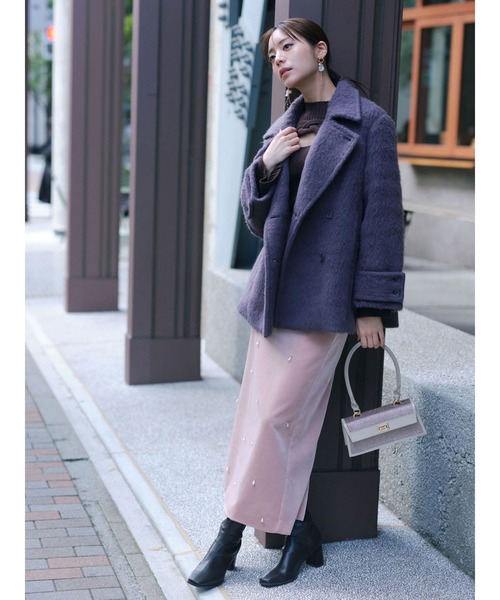 MERCURYDUO（マーキュリーデュオ）の「ビジュードロップパール ナロー タイトスリットスカート（スカート・レディース・ピンク/ブラック/グレー・SMALL/MEDIUM）」の7枚目の写真