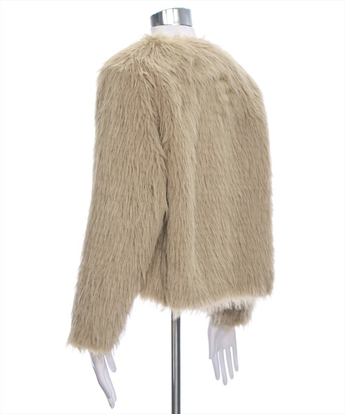 clear（クリア）の「フェイクファージャケット [もこもこ感　大人綺麗目アウター]≪2024AW新作≫（その他アウター・レディース・ベージュ/モカ/チャコールグレー/アイボリー・F）」の17枚目の写真