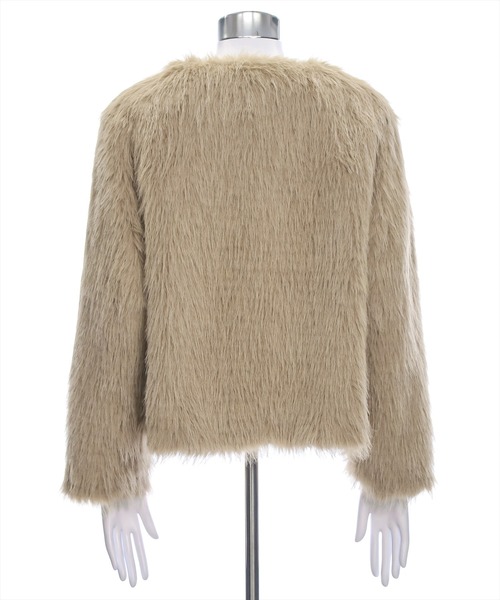 clear（クリア）の「フェイクファージャケット [もこもこ感　大人綺麗目アウター]≪2024AW新作≫（その他アウター・レディース・ベージュ/モカ/チャコールグレー/アイボリー・F）」の18枚目の写真