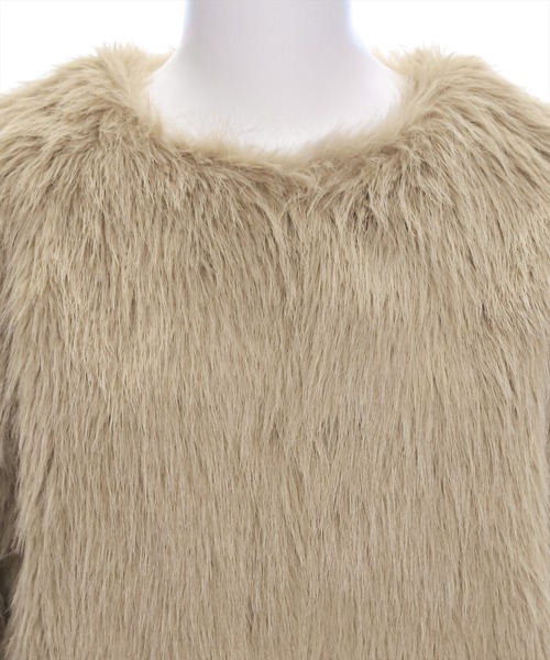 clear（クリア）の「フェイクファージャケット [もこもこ感　大人綺麗目アウター]≪2024AW新作≫（その他アウター・レディース・ベージュ/モカ/チャコールグレー/アイボリー・F）」の19枚目の写真