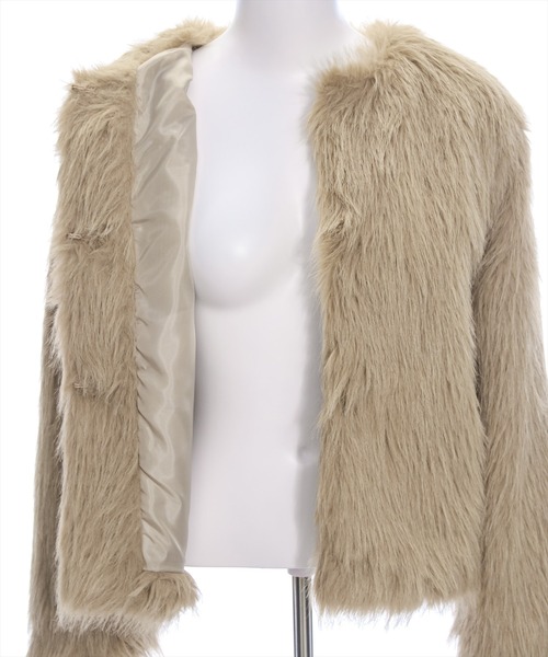 clear（クリア）の「フェイクファージャケット [もこもこ感　大人綺麗目アウター]≪2024AW新作≫（その他アウター・レディース・ベージュ/モカ/チャコールグレー/アイボリー・F）」の22枚目の写真