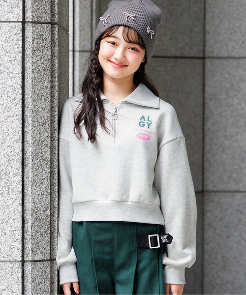 algy（アルジー）の「【あったか】ハーフジップカラーロゴ