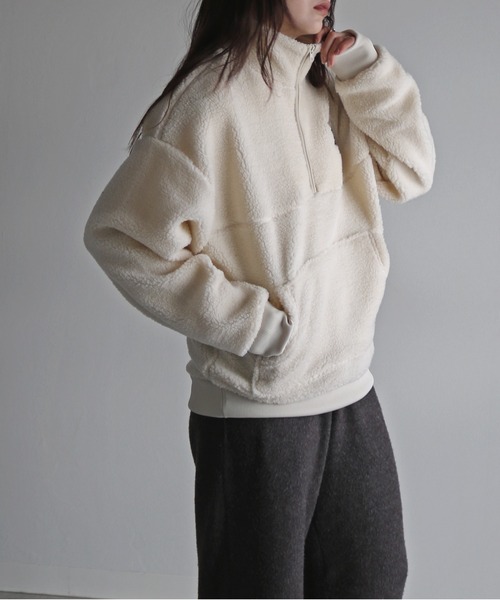 COURO(コウロ)の「FILA ボアハーフジップ(その他トップス・レディース・ライトブルー/ブラック/オフホワイト/モカ・M/L/XL)」の11枚目の写真