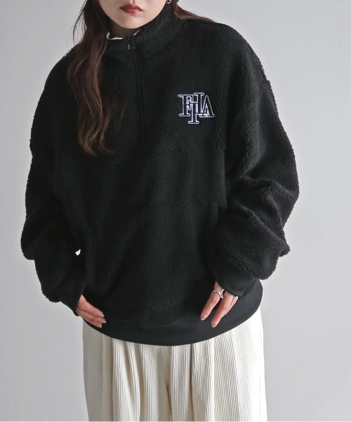 COURO(コウロ)の「FILA ボアハーフジップ(その他トップス・レディース・ライトブルー/ブラック/オフホワイト/モカ・M/L/XL)」の8枚目の写真