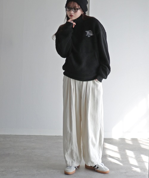COURO(コウロ)の「FILA ボアハーフジップ(その他トップス・レディース・ライトブルー/ブラック/オフホワイト/モカ・M/L/XL)」の6枚目の写真