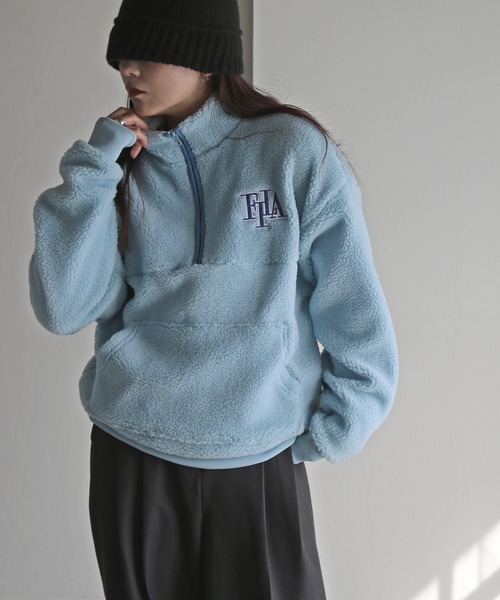 COURO(コウロ)の「FILA ボアハーフジップ(その他トップス・レディース・ライトブルー/ブラック/オフホワイト/モカ・M/L/XL)」の15枚目の写真