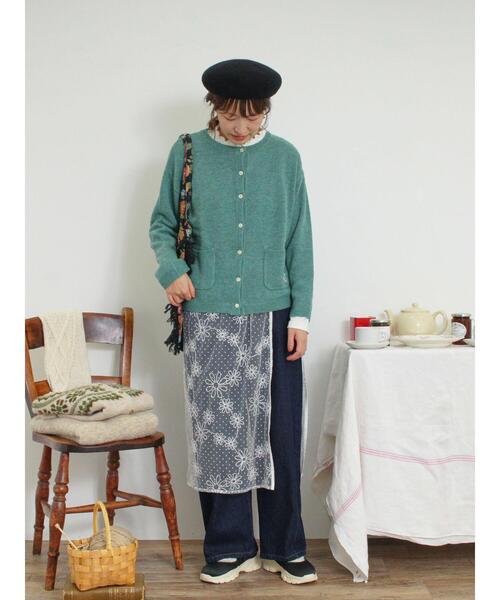 Samansa Mos2（サマンサ モスモス）の「フロッキードット刺繍ラップスカート（スカート・レディース・ブラック/オフホワイト/キナリ・F）」の16枚目の写真