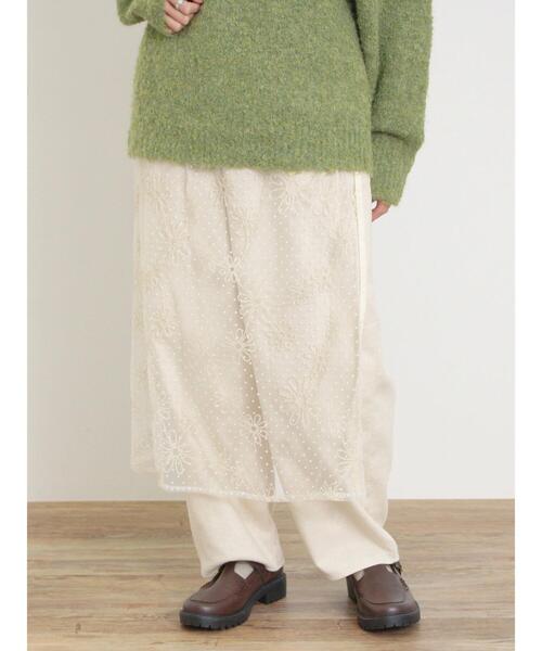 Samansa Mos2（サマンサ モスモス）の「フロッキードット刺繍ラップスカート（スカート・レディース・ブラック/オフホワイト/キナリ・F）」の13枚目の写真