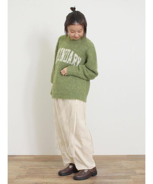 Samansa Mos2（サマンサ モスモス）の「フロッキードット刺繍ラップスカート（スカート・レディース・ブラック/オフホワイト/キナリ・F）」の9枚目の写真