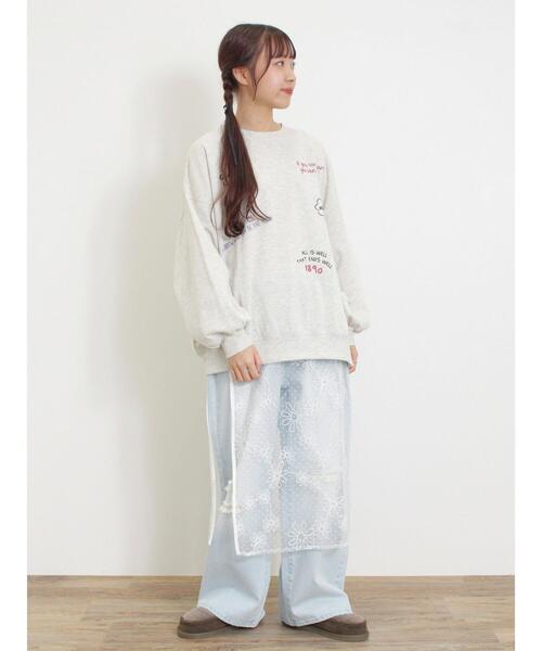 Samansa Mos2（サマンサ モスモス）の「フロッキードット刺繍ラップスカート（スカート・レディース・ブラック/オフホワイト/キナリ・F）」の20枚目の写真