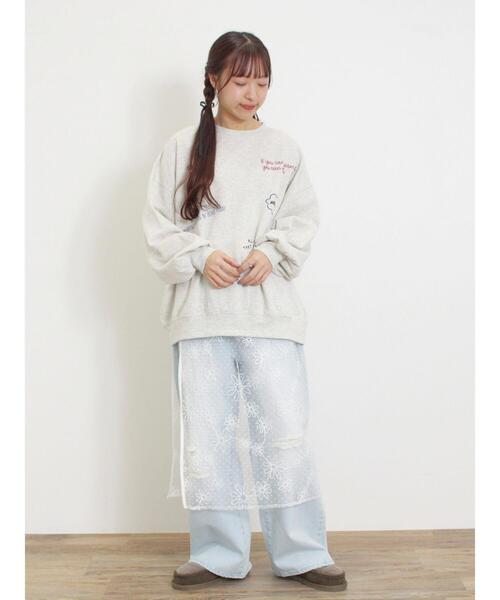 Samansa Mos2（サマンサ モスモス）の「フロッキードット刺繍ラップスカート（スカート・レディース・ブラック/オフホワイト/キナリ・F）」の21枚目の写真