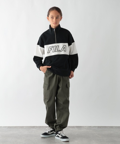 GLOBAL WORK（グローバルワーク）の「FILA/コラボハーフZIP/252057（スウェット・キッズ・アイボリー/杢グレー/グリーン/ブラック・130cm/140cm/150cm/160cm/170cm）」の10枚目の写真