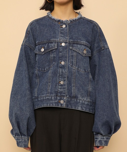 のぶ / johnbull ⿻ コットン デニム ジャケット ビッグカラー BIG JOHN(ビッグジョン) デニムジャケットBJM601F BJM601F