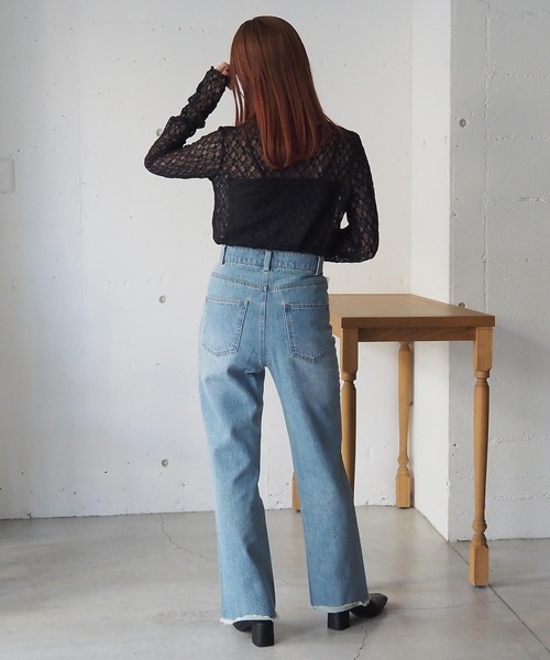 tiptop(ティップトップ)の「レースクルーネックギャザーロンT(Tシャツ/カットソー・レディース・ブルー/オフホワイト/ブラック・FREE)」の13枚目の写真