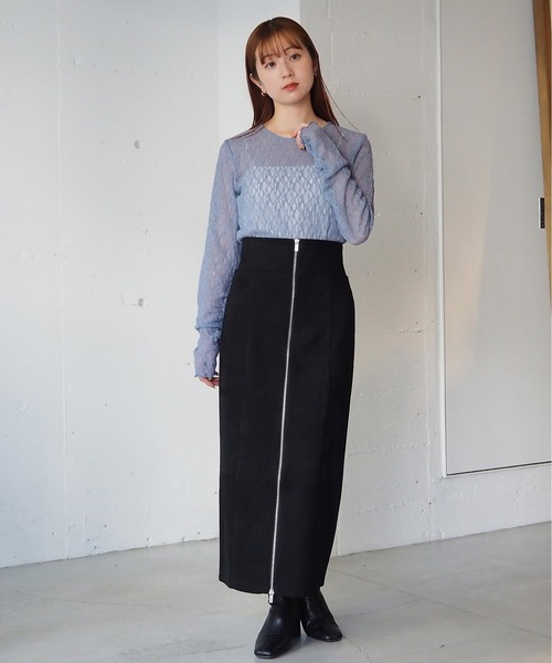 tiptop(ティップトップ)の「レースクルーネックギャザーロンT(Tシャツ/カットソー・レディース・ブルー/オフホワイト/ブラック・FREE)」の22枚目の写真