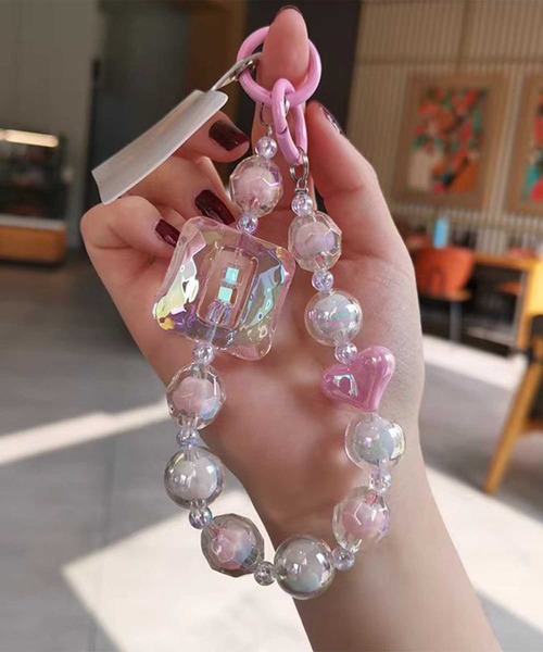 HOOK】for girls キラキラビーズスマホストラップ（スマホグッズ