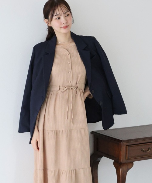 BLUEEAST(ブルーイースト)の「ハートネックティアードワンピース(ワンピース・レディース・ネイビー/ベージュ/ブラック/チャコールグレー/ピンクベージュ・MEDIUM/LONG)」の22枚目の写真