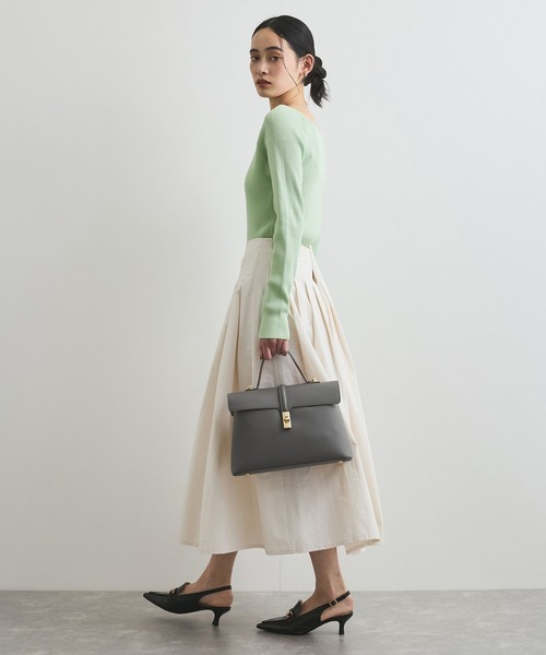 VIS（ビス）の「ワイドスクエアネックニット（ニット/セーター・レディース・ホワイト/ブラック/ライトグリーン/ホワイト系その他・FREE）」の9枚目の写真