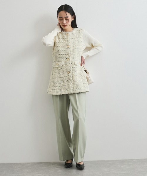 VIS（ビス）の「ワイドスクエアネックニット（ニット/セーター・レディース・ホワイト/ブラック/ライトグリーン/ホワイト系その他・FREE）」の13枚目の写真