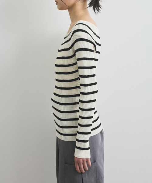 VIS（ビス）の「ワイドスクエアネックニット（ニット/セーター・レディース・ホワイト/ブラック/ライトグリーン/ホワイト系その他・FREE）」の21枚目の写真