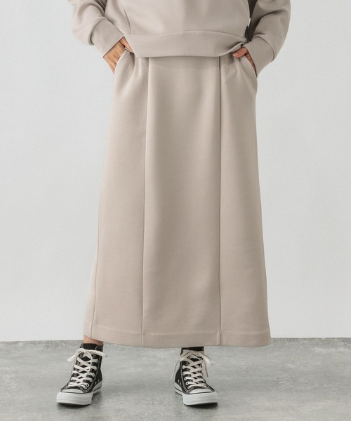 GLOBAL WORK（グローバルワーク）の「ライトクッションIラインスカート/147681（スカート・レディース・ブラック/グレイッシュベージュ/杢グレー・MEDIUM/LARGE）」の3枚目の写真