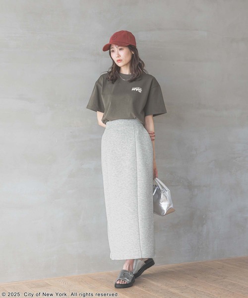 GLOBAL WORK（グローバルワーク）の「ライトクッションIラインスカート/147681（スカート・レディース・ブラック/グレイッシュベージュ/杢グレー・MEDIUM/LARGE）」の4枚目の写真
