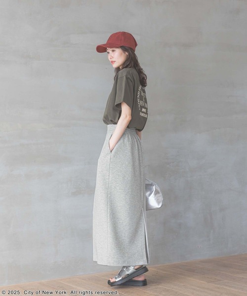 GLOBAL WORK（グローバルワーク）の「ライトクッションIラインスカート/147681（スカート・レディース・ブラック/グレイッシュベージュ/杢グレー・MEDIUM/LARGE）」の5枚目の写真