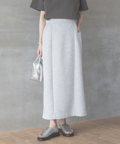 GLOBAL WORK（グローバルワーク）の「ライトクッションIラインスカート/147681（スカート・レディース・ブラック/グレイッシュベージュ/杢グレー・MEDIUM/LARGE）」の7枚目の写真