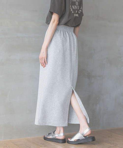 GLOBAL WORK（グローバルワーク）の「ライトクッションIラインスカート/147681（スカート・レディース・ブラック/グレイッシュベージュ/杢グレー・MEDIUM/LARGE）」の9枚目の写真