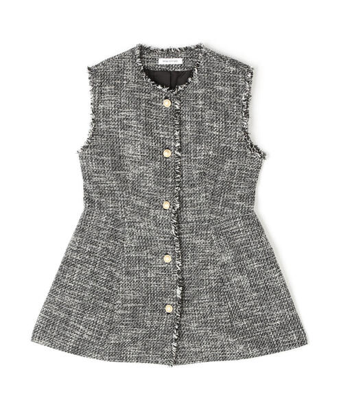 NATURAL BEAUTY BASIC（ナチュラルビューティーベーシック）の「◇スプリングツイード ペプラムジレ（その他アウター・レディース・ブラック/ホワイト系その他/ブラック系その他・SMALL/MEDIUM）」の12枚目の写真