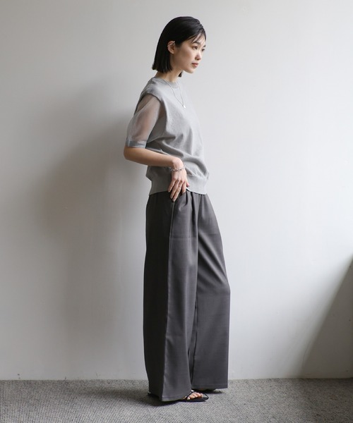 select MOCA Et(セレクトモカエト)の「【Et】Sheer Sleeve Knit Tops(ニット/セーター・レディース・ブラック/ベージュ/グレー・FREE)」の20枚目の写真