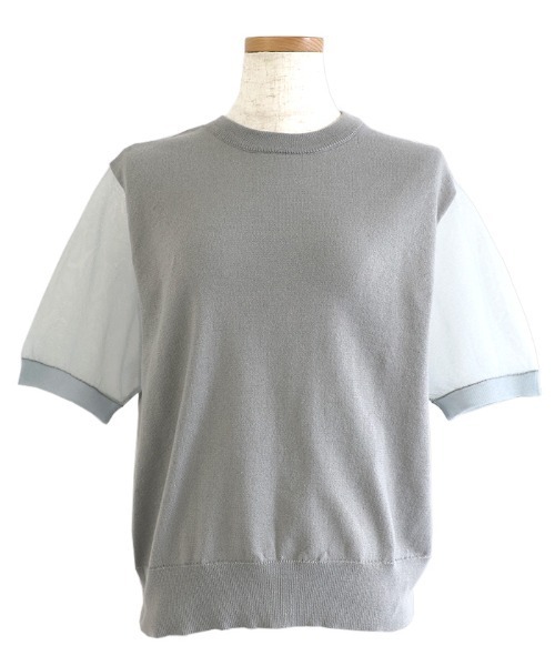 select MOCA Et(セレクトモカエト)の「【Et】Sheer Sleeve Knit Tops(ニット/セーター・レディース・ブラック/ベージュ/グレー・FREE)」の8枚目の写真