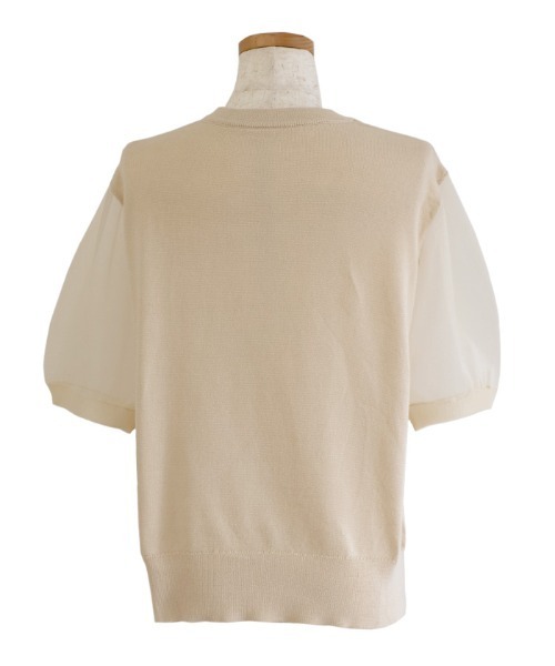select MOCA Et(セレクトモカエト)の「【Et】Sheer Sleeve Knit Tops(ニット/セーター・レディース・ブラック/ベージュ/グレー・FREE)」の11枚目の写真