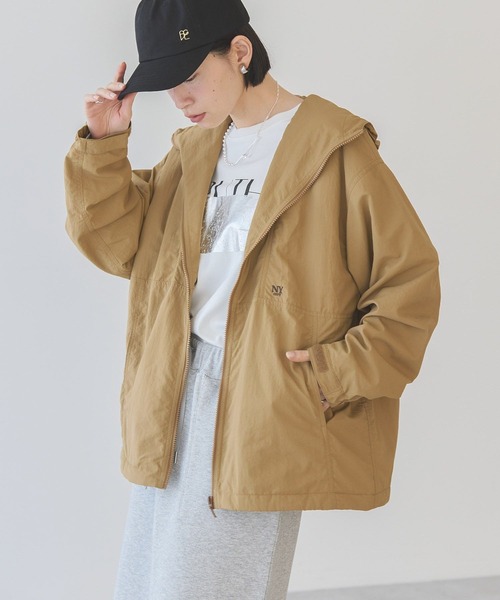 AMERICAN HOLIC（アメリカンホリック）の「撥水加工フィールドブルゾン（ナイロンジャケット・レディース・キャメル/ブラック・L/M）」の7枚目の写真