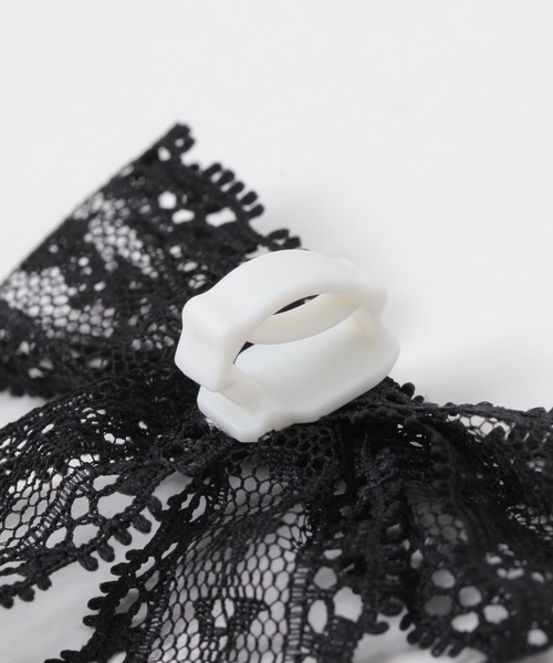 tiny tiny（ティニーティニー）の「レースリボンシューチャーム[tiny tiny(ティニーティニー)]（シューズアクセサリー・レディース・ブラック/ホワイト・0）」の4枚目の写真
