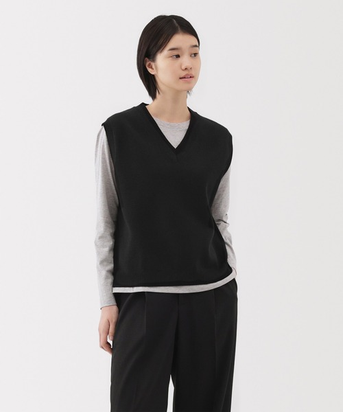 セール】婦人 洗えるニットVネックベスト（ベスト）｜無印良品