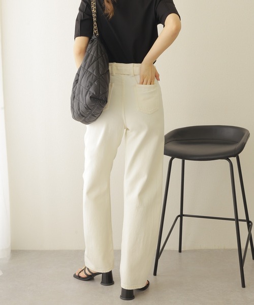 LAULEN（ローレン）の「belt high waist denim pants /ベルト付き ハイウエスト カーブ デニム パンツ（デニムパンツ・レディース・アイボリー/ネイビー・XS/S/M）」の19枚目の写真