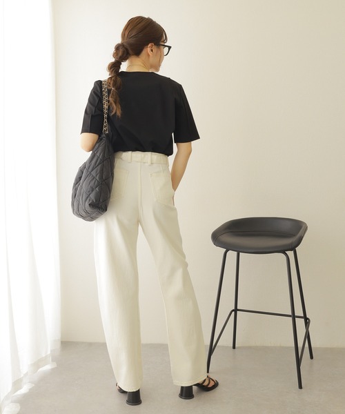 即日発送Lemaire ライトグレー ハイウエストデニムパンツ ベルト付き M LEMAIRE(ルメール) | ツイスト ベルト パンツ - ライトグレー