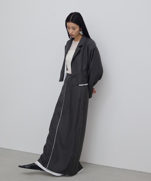 AIC.（エーアイシー）の「カットオフデザインショートジャケット（テーラードジャケット・レディース・グレー/イエロー・FREE）」の15枚目の写真