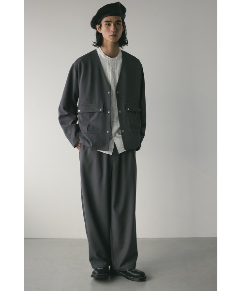 STYLEMIXER(スタイルミキサー)の「ポケットノーカラージャケット(ノーカラージャケット・メンズ・グレー/ブラック・MEDIUM/LARGE)」の18枚目の写真