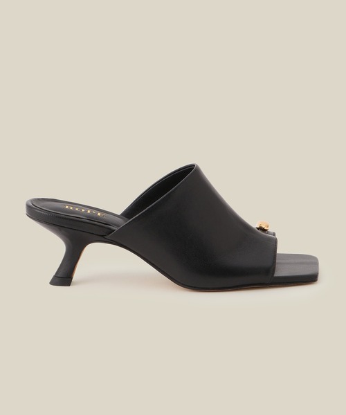 ROPE'（ロペ）の「メタルポイントミュールサンダル/サムリングサンダル（サンダル・レディース・ブラック/ベージュ・36.5/37.5/35.5）」の12枚目の写真