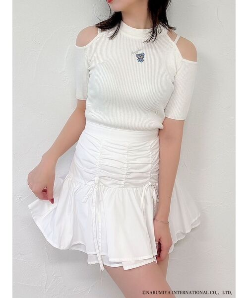 dazzlin（ダズリン）の「【ANGEL BLUEコラボ】カットアウトニットトップス（ニット/セーター・レディース・ピンク/オフホワイト・FREE）」の15枚目の写真