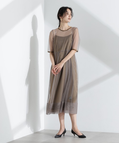 kaene(カエン)の「kaene/シャンブレーキャミドッキングドレス(ワンピース・レディース・ブラック/ブラウン・38)」の19枚目の写真