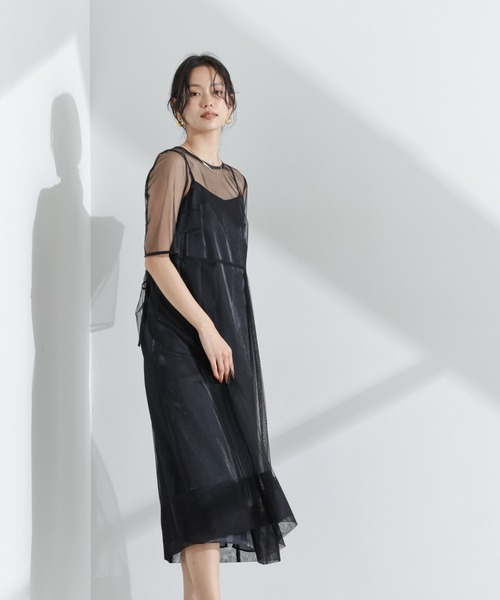 kaene　シャンブレーキャミドッキングドレス(sh) kaene ワンピース kaene シャンブレーキャミドッキングドレス(sh