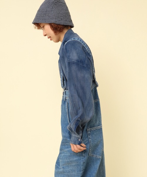 RNA-N（アールエヌエーエヌ）の「B2866 ２．２オンスギャザーシャツブラウス（シャツ/ブラウス・レディース・ライトインディゴブルー/ダークインディゴブルー/ブラック・FREE）」の21枚目の写真