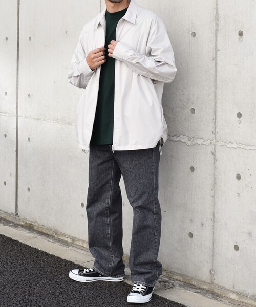 SHIPS any(シップス エニィ)の「SHIPS any:〈撥水加工〉DICROS スピンドル ジップ シャツ(セットアップ対応)◇(シャツ/ブラウス・メンズ・ナチュラル/ダークグレー/ブラック・LARGE/MEDIUM)」の4枚目の写真