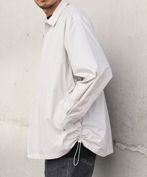 SHIPS any(シップス エニィ)の「SHIPS any:〈撥水加工〉DICROS スピンドル ジップ シャツ(セットアップ対応)◇(シャツ/ブラウス・メンズ・ナチュラル/ダークグレー/ブラック・LARGE/MEDIUM)」の7枚目の写真