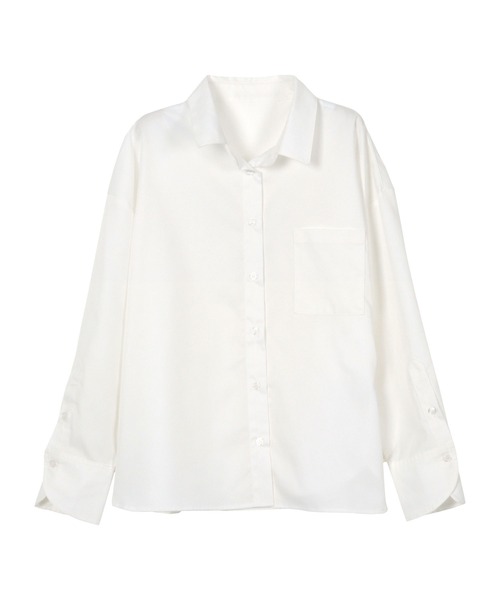 Petitle（プチレ）の「[ 低身長向けサイズ ] ベーシックオーバーシャツ（シャツ/ブラウス・レディース・ライトブルー/イエロー/オフホワイト/ピンク/ブラウン/ベージュ/チェック・PM）」の14枚目の写真