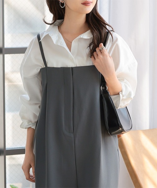 Petitle（プチレ）の「[ 低身長向けサイズ ] ベーシックオーバーシャツ（シャツ/ブラウス・レディース・ライトブルー/イエロー/オフホワイト/ピンク/ブラウン/ベージュ/チェック・PM）」の17枚目の写真